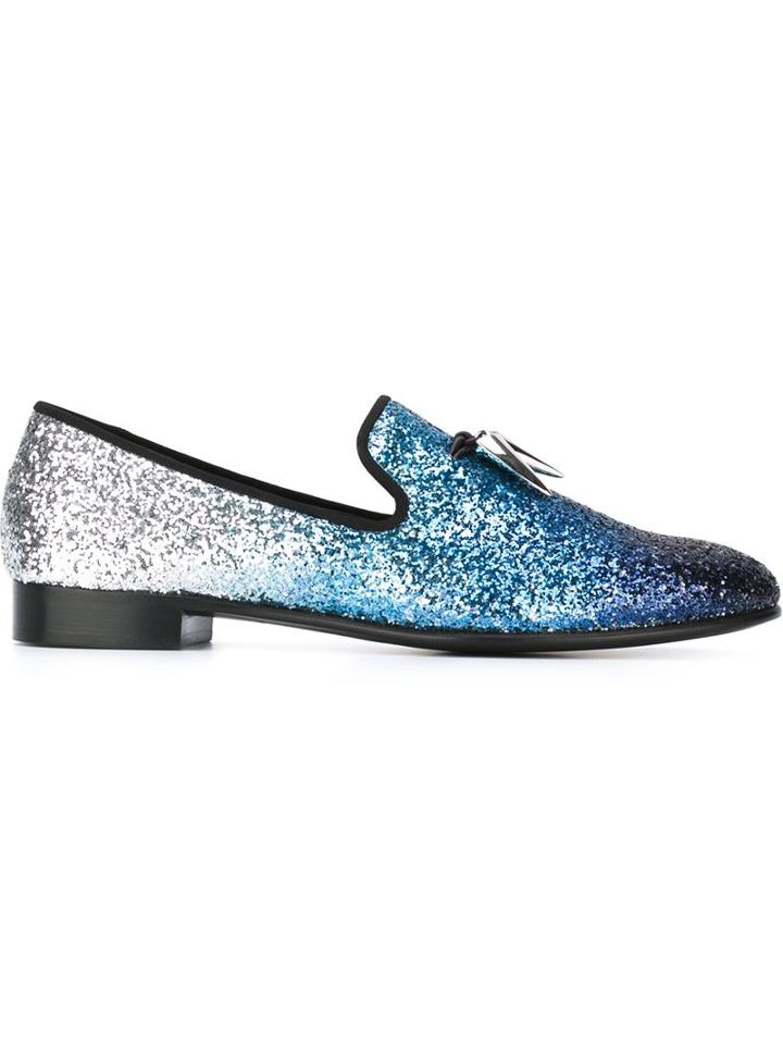 Giuseppe Zanotti Design Tusk Tassel Detail Glitter Slippers