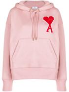 Ami Paris Big Ami De Caur Patch Hoodie - Pink