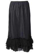 Dosa Long Ruffle Skirt, Women's, Size: 2, Black, Silk