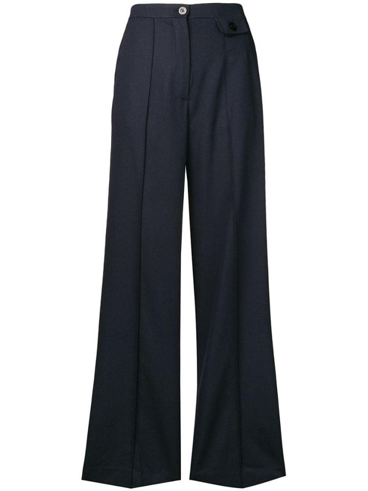 See By Chloé High Rise Wide-leg Trousers - Blue