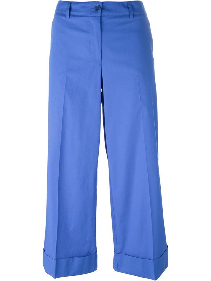 P.a.r.o.s.h. Clay Trousers, Women's, Blue, Cotton/spandex/elastane