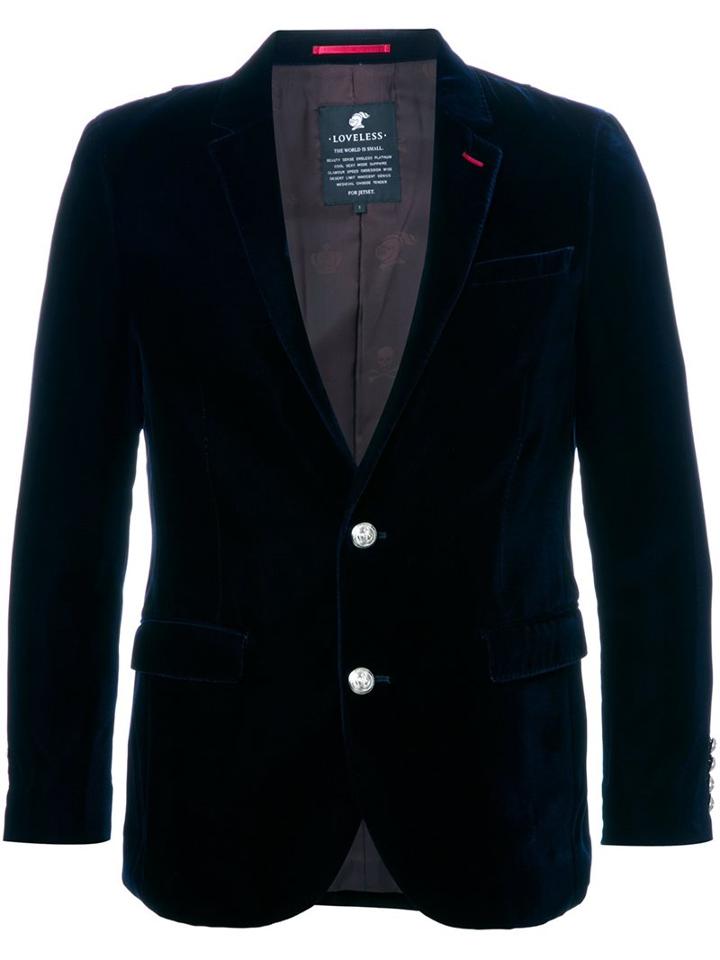Loveless Round Hem Dinner Jacket, Men's, Size: 3, Blue, Rayon
