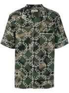 Valentino Vltn Piped Camouflage Shirt - Green