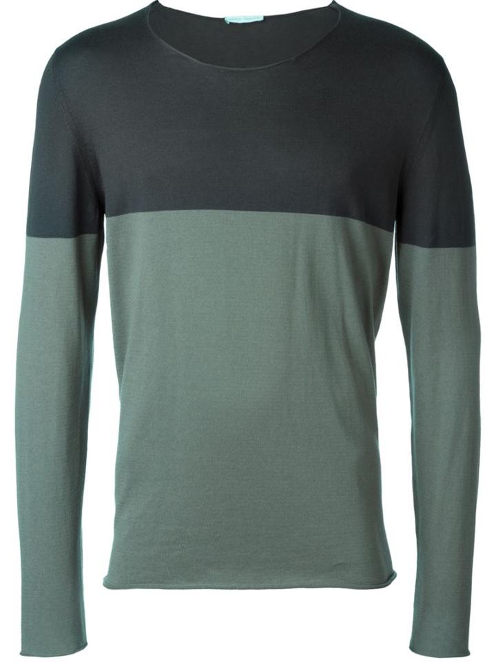 Société Anonyme Colour Block Jumper, Men's, Size: Medium, Green, Cotton
