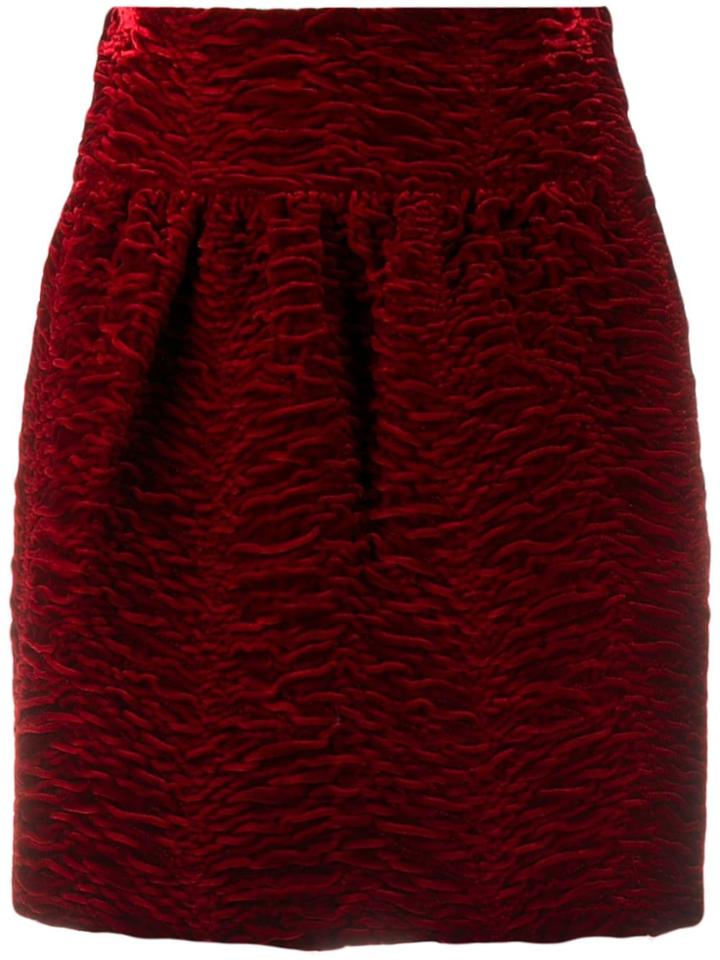 Saint Laurent Textured High-waisted Mini Skirt