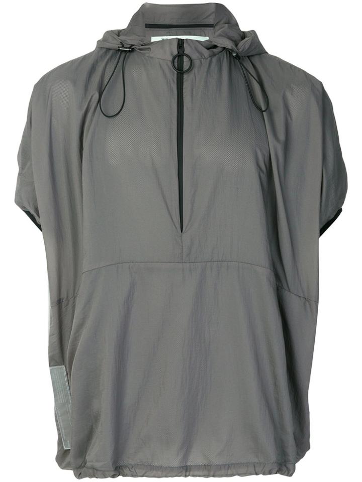 Off-white Short Sleeve Windbreaker - Grey