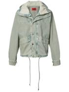 424 Fairfax Cropped Denim Parka, Men's, Size: Medium, Blue, Cotton