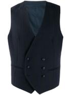 Tagliatore Textured Double-breasted Waistcoat - Blue