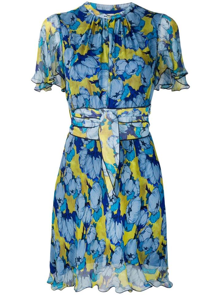 Pinko Floral Print Wrap Dess - Blue