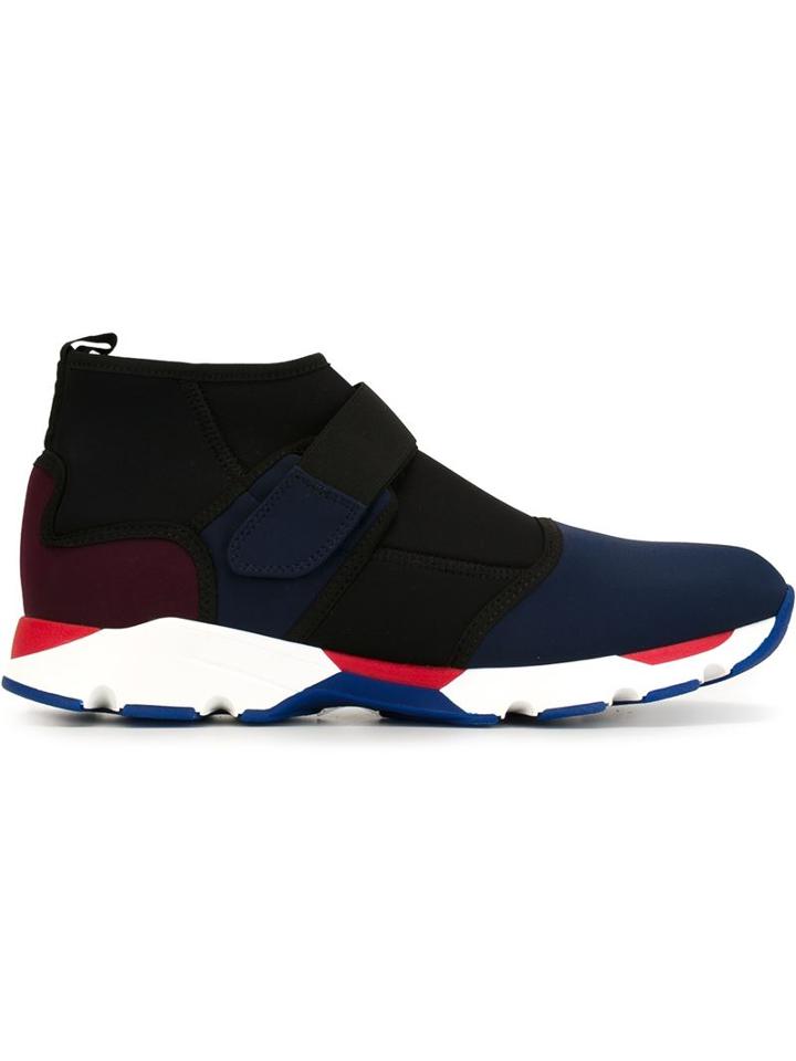 Marni Neoprene Hi-top Sneakers, Men's, Size: 40, Blue, Nylon/rubber