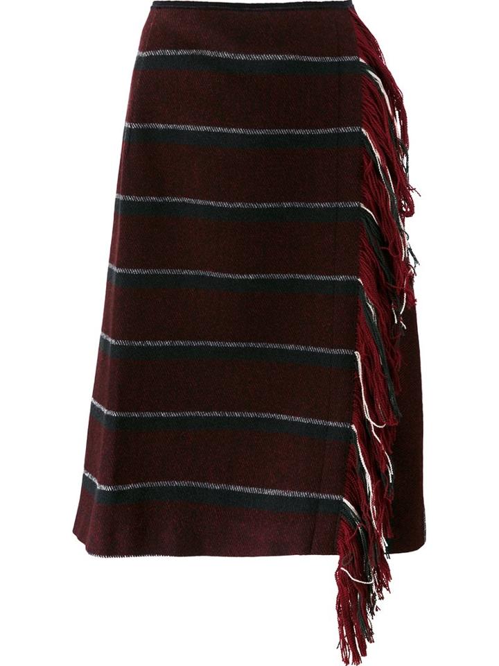 Dorothee Schumacher Fringed Skirt, Women's, Size: 2, Red, Polyamide/cashmere/virgin Wool