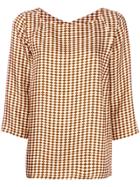 Alberto Biani Printed Shift Blouse - Yellow & Orange
