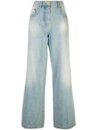 Michael Kors Faded Wide-leg Jeans - Blue