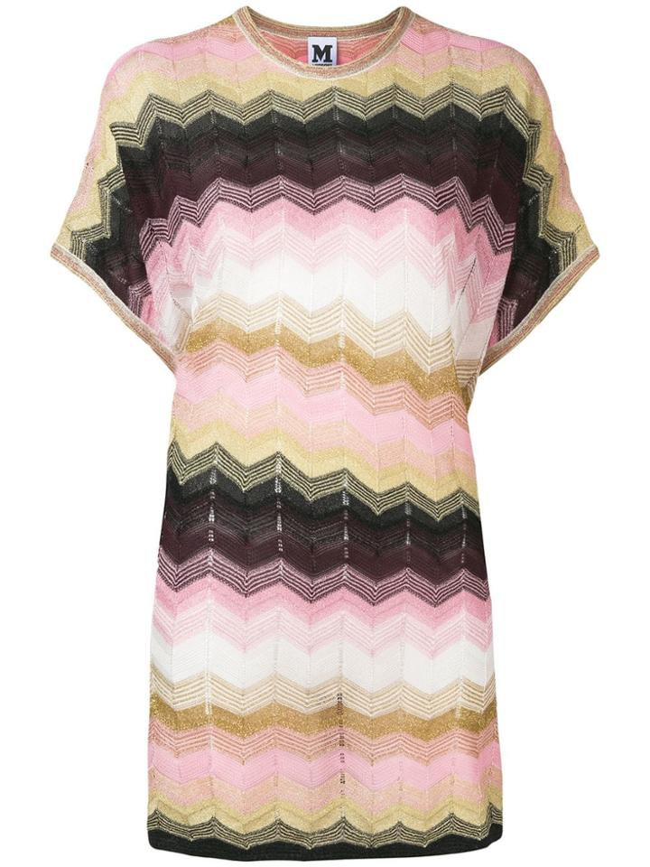 M Missoni Zigzag Pattern Oversized Jumper - Pink