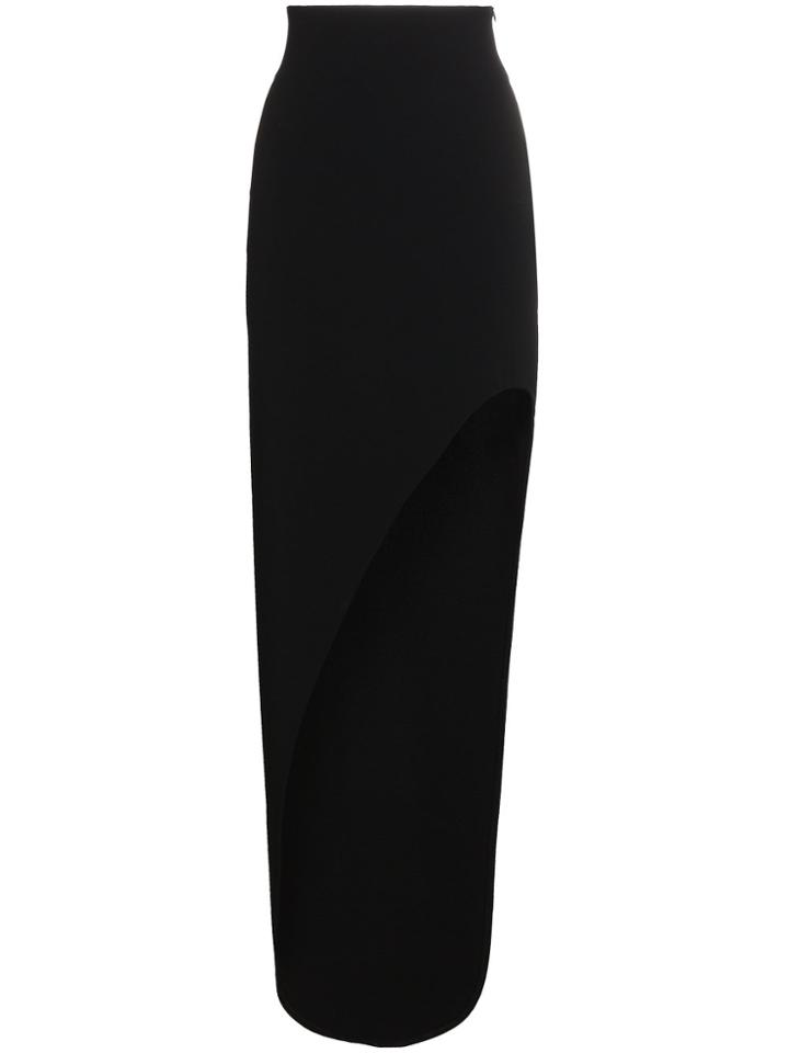 Faith Connexion Fitted Asymmetric Maxi Skirt - Black