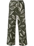 Aspesi Leaf Print Trousers - Green