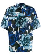 Prada Floral Shortsleeved Shirt - Blue