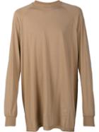 Rick Owens Drkshdw Oversized Longsleeved T-shirt, Men's, Size: Medium, Brown, Cotton