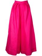 Delpozo - Pleated Detail Palazzo Trousers - Women - Linen/flax - 38, Pink/purple, Linen/flax
