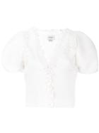 Giambattista Valli Ribbed V-neck T-shirt - White