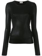 Saint Laurent - Ribbed Lamé Top - Women - Polyamide/viscose - L, Black, Polyamide/viscose