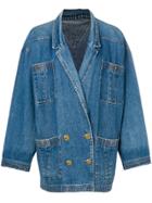Fendi Vintage 1980's Oversized Denim Jacket - Blue