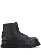 Premiata Crackled Ankle Boots - Black