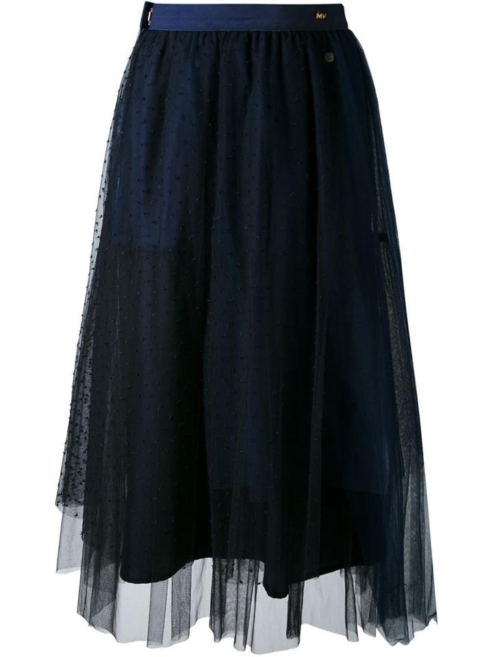 Muveil Tulle Midi Skirt, Women's, Size: 38, Black, Nylon