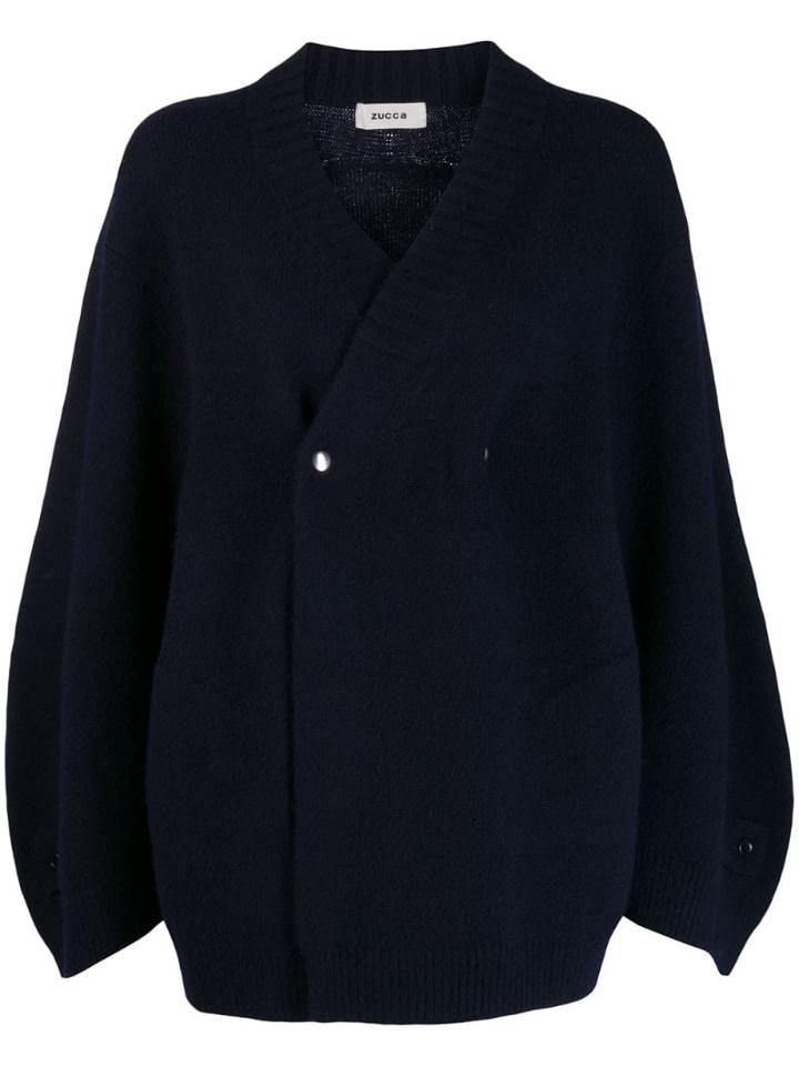 Zucca Oversized Wrap-style Cardigan - Blue