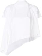 Balossa White Shirt Asymmetric Draped-shoulder Shirt