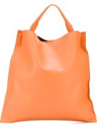 Jil Sander Classic Shopper Tote, Women's, Yellow/orange, Calf Leather