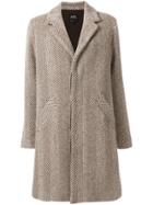 A.p.c. Single Breasted Coat - Brown