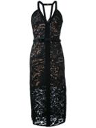 Ginger & Smart 'orbital' V-neck Dress, Women's, Size: 10, Black, Nylon/polyester