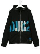 John Galliano Kids Printed Zip Hoodie - Black