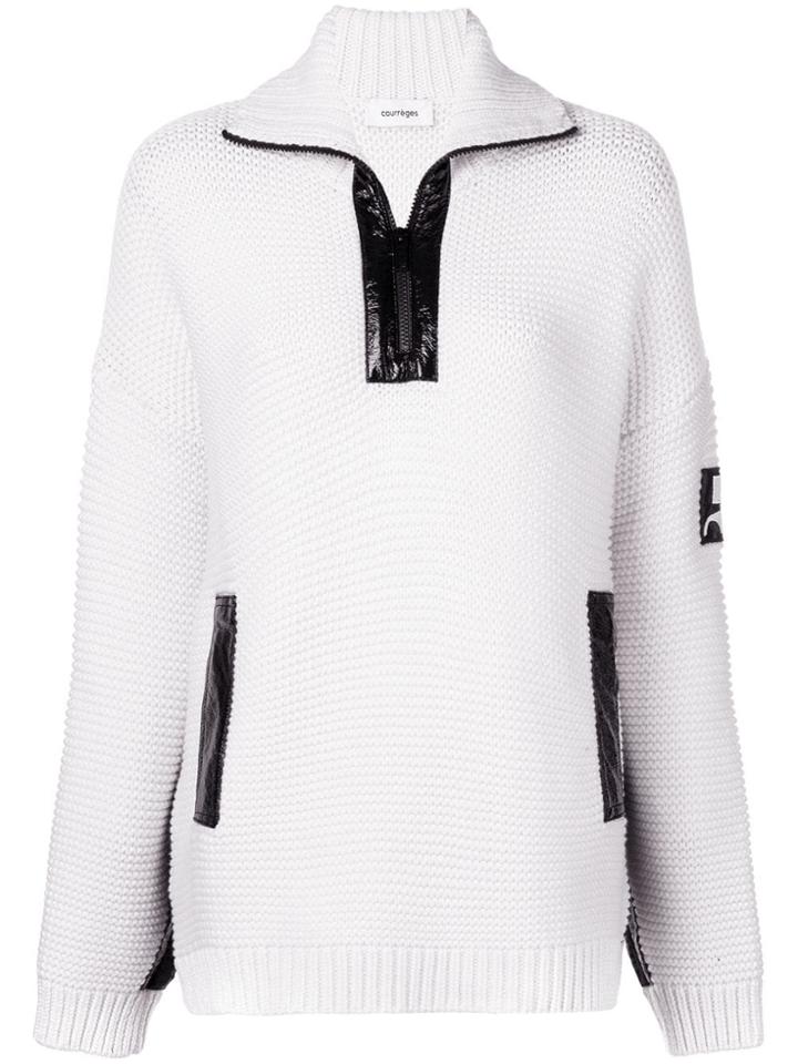Courrèges Vynil Chunky Knit Sweater - White