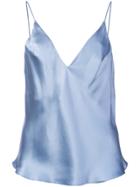 Fleur Du Mal Luxe V-neck Cami Top - Blue