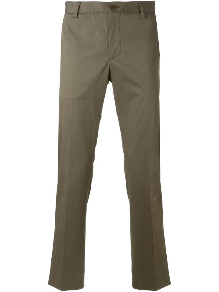 Etro Slim Tailored Trousers, Men's, Size: 52, Nude/neutrals, Cotton/spandex/elastane