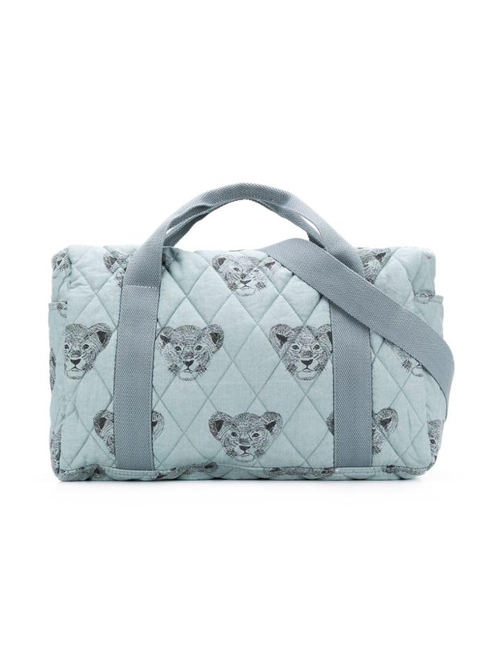 Moumout Lion Cub Print Changing Bag - Blue