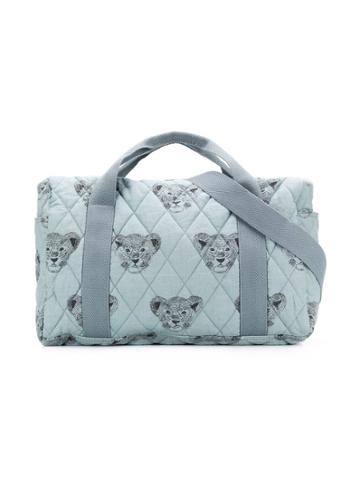Moumout Lion Cub Print Changing Bag - Blue