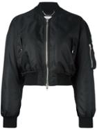 Givenchy Cropped Bomber Jacket, Women's, Size: 40, Black, Polyamide/polyester/viscose