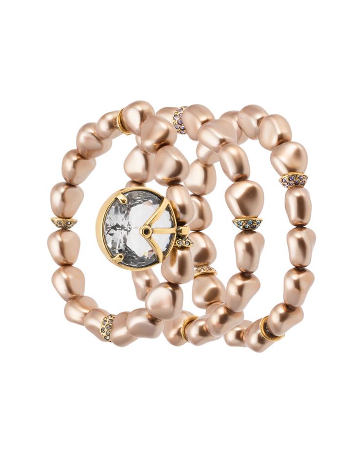 Camila Klein Three Pearl-bracelets Set - Metallic