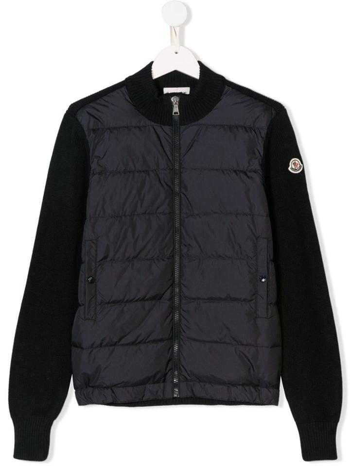 Moncler Kids Teen Logo Patch Padded Jacket - Blue