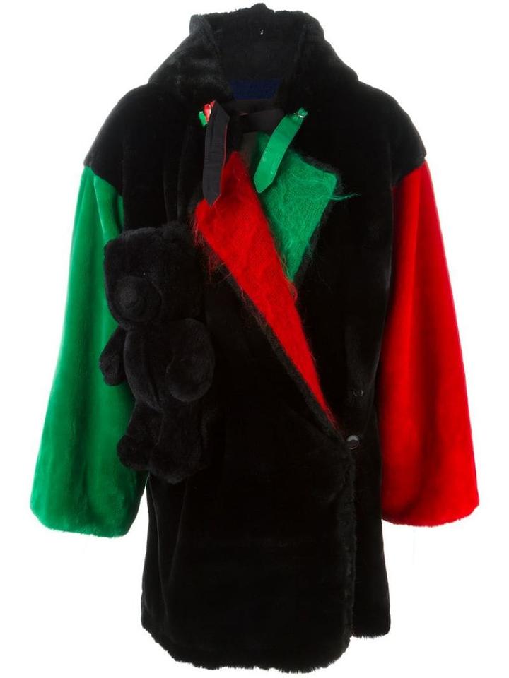 Jc De Castelbajac Pre-owned Teddy Bear Oversized Coat - Black