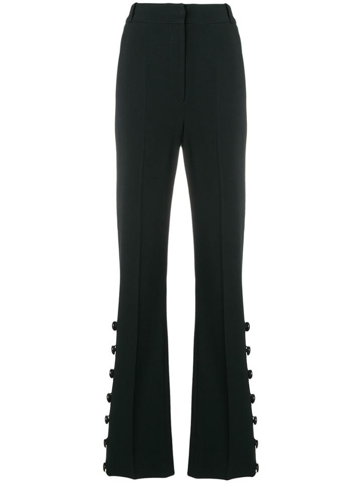 David Koma Flared Button Trousers - Black