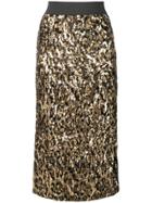 Dolce & Gabbana Sequined Leopard-print Midi Skirt - Gold