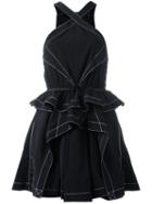Alexander Wang Ruffled Mini Dress, Women's, Size: 4, Black, Nylon/polyester