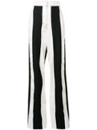 Derek Lam High-rise Striped Trousers, Women's, Size: 44, Black, Cotton/linen/flax