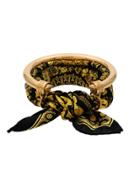 Versace Yellow And Black Metallic Gold Handkerchief Bracelet