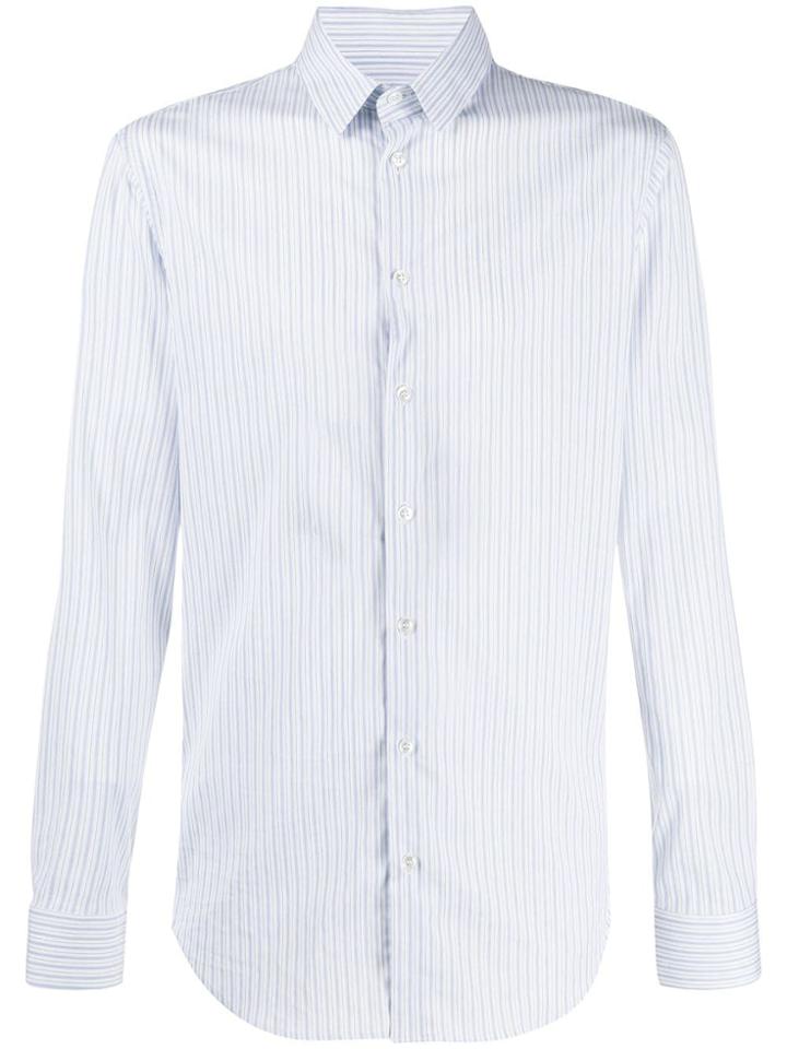 Giorgio Armani Striped Longsleeved Shirt - Blue