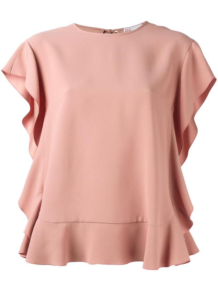 Red Valentino Ruffled Blouse, Women's, Size: 46, Pink/purple, Acetate/viscose